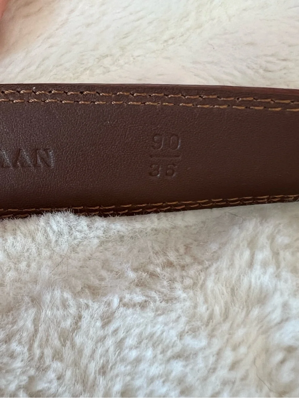 Cole Haan Men’s Brown Burgundy Leather Belt